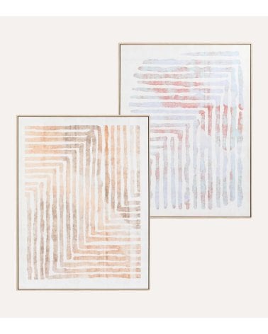 Cuadro Lienzo Pintura de Agua con Marco de Plástico