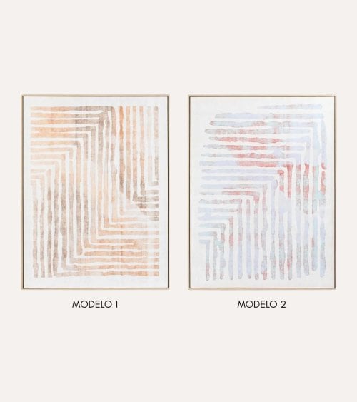 Cuadro Lienzo Pintura de Agua con Marco de Plástico