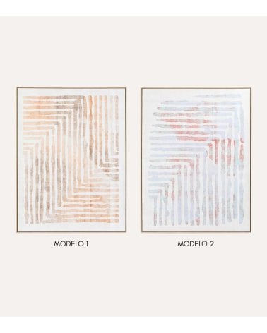 Cuadro Lienzo Pintura de Agua con Marco de Plástico