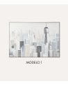 Cuadro Lienzo de Ciudad con Marco de Plástico