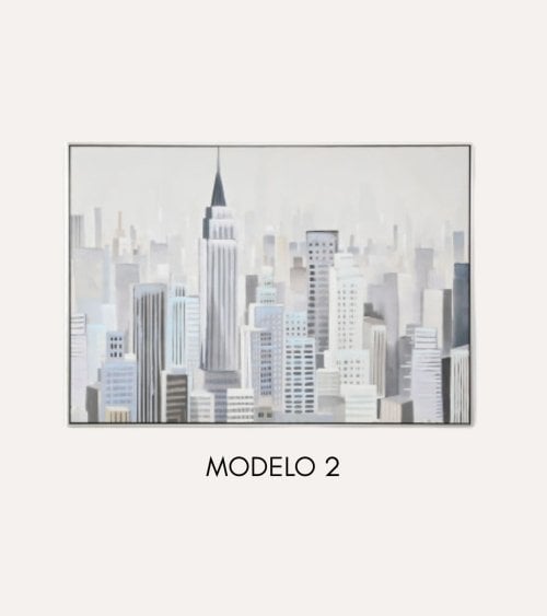 Cuadro Lienzo de Ciudad con Marco de Plástico