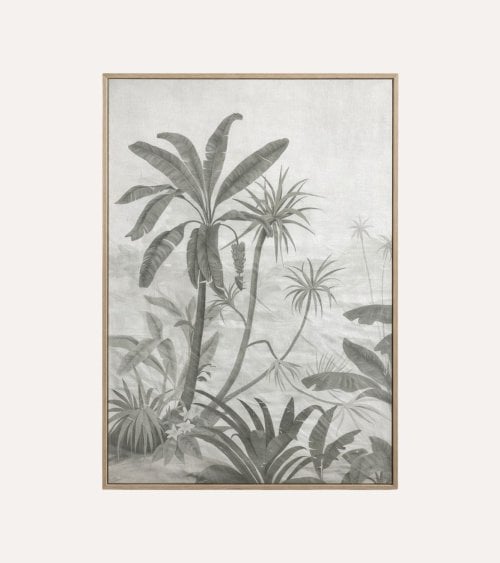 Cuadro Lienzo de Paisaje Tropical con Marco