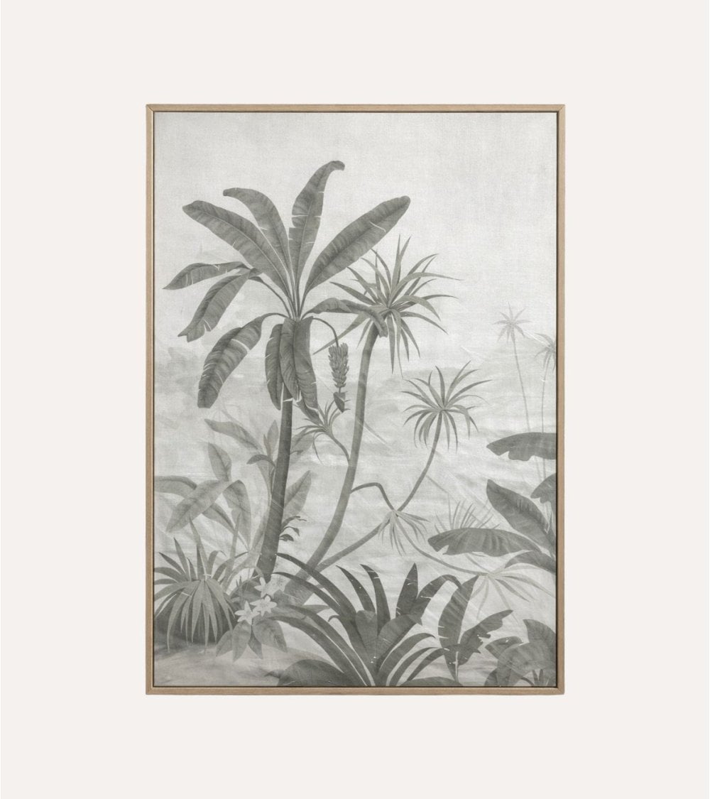 Cuadro Lienzo de Paisaje Tropical con Marco