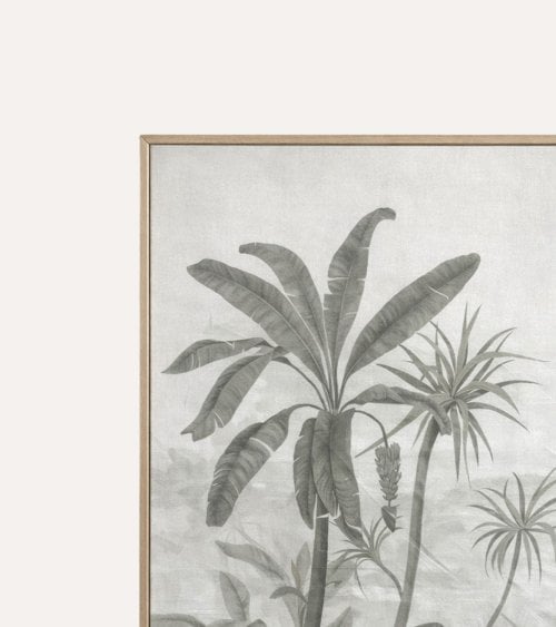 Cuadro Lienzo de Paisaje Tropical con Marco