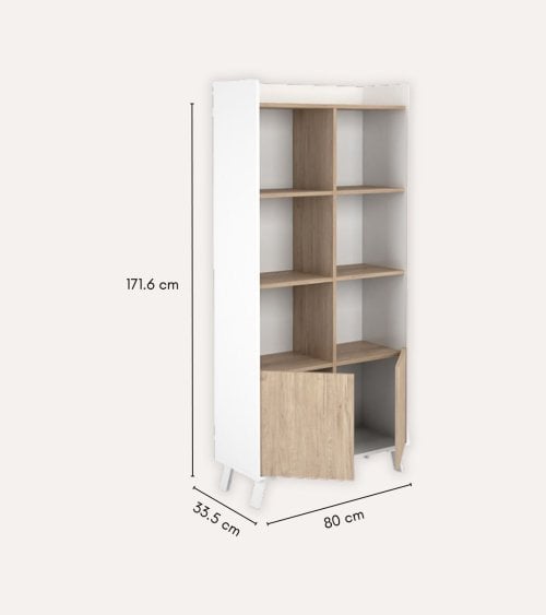 Estantería Poro con 5 Niveles y 2 Puertas de Melamina