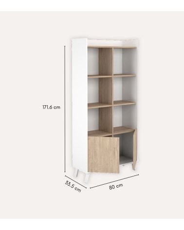 Estantería Poro con 5 Niveles y 2 Puertas de Melamina