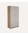 Armario Cashmere con 2 Puertas y 2 Cajones de Melamina