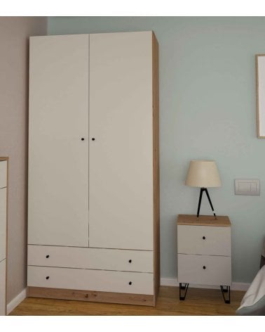 Armario Cashmere con 2 Puertas y 2 Cajones de Melamina