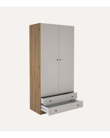 Armario Cashmere con 2 Puertas y 2 Cajones de Melamina