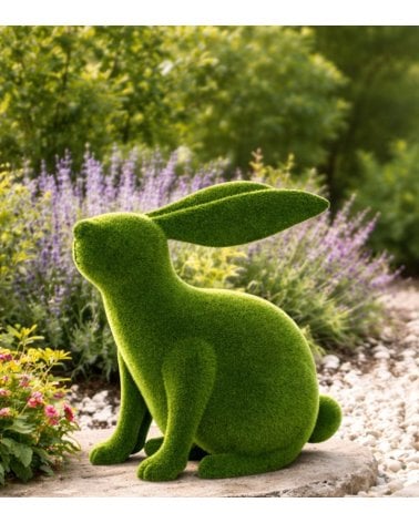 Figura Decorativa Conejo con Efecto Césped para Exteriores