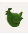 Figura Decorativa Gallina con Efecto Césped para Exteriores