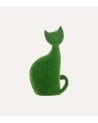 Figura Decorativa Gato con Efecto Césped para Exteriores