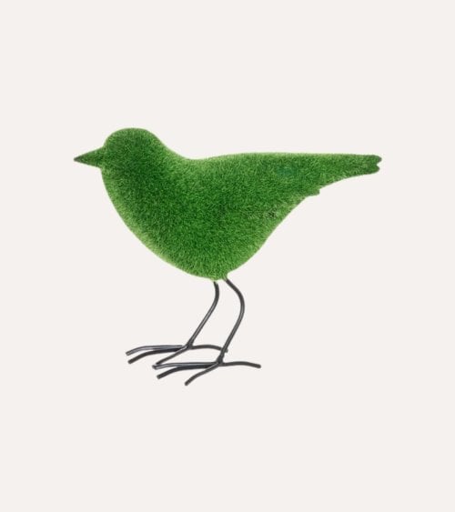 Figura Decorativa Pájaro con Efecto Césped para Exteriores
