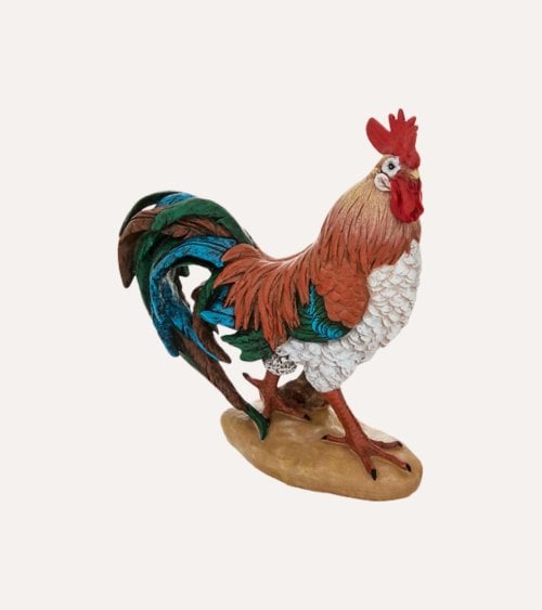 Figura Decorativa Gallo de Poliresina