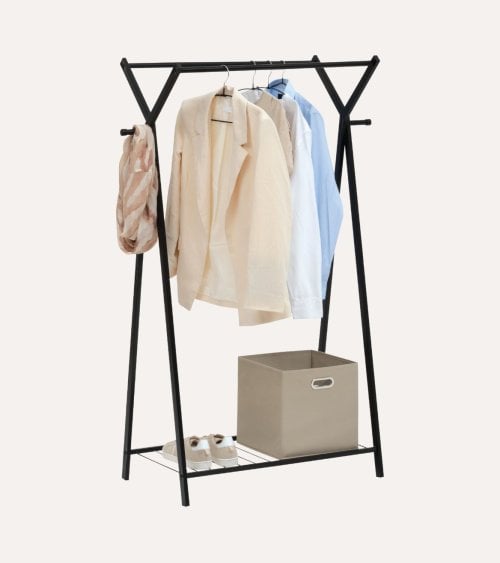 Perchero de Pie Doble Metty Burro para Ropa de Acero