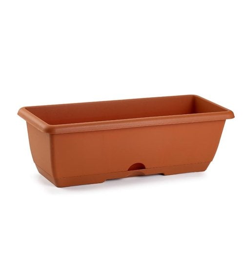 Jardinera de Plástico para Balcón con Soporte de Metal-2