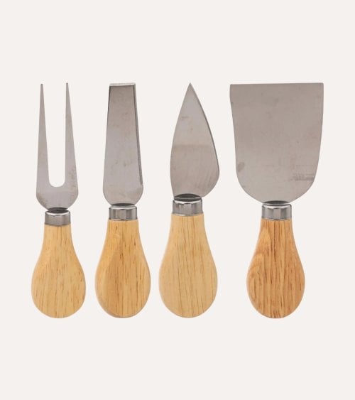 Set de Tabla de Corte para Quesos con Utensilios de Bambú