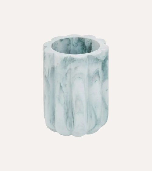 Vaso de Baño Portacepillos Marby Efecto de Mármol de Poliresina