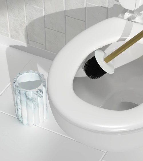 Escobilla de Baño Marby Efecto de Mármol de Poliresina