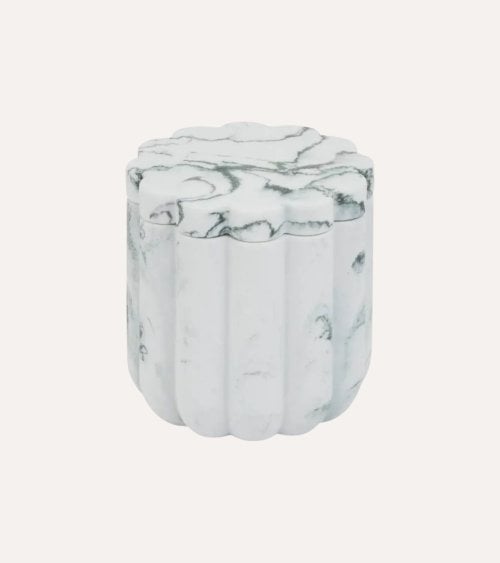 Tarro para Algodones Marby Efecto de Mármol de Poliresina