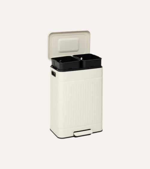 Cubo de Basura Nova Doble 30 L + 30 L de Metal y Plástico