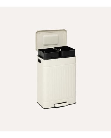 Cubo de Basura Nova Doble 30 L + 30 L de Metal y Plástico