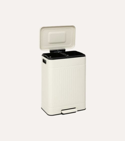 Cubo de Basura Nova Doble 30 L + 30 L de Metal y Plástico
