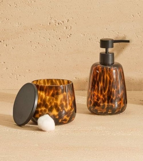 Dispensador de Jabón Animal Print de Vidrio Tintado