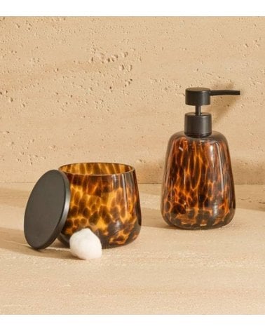 Dispensador de Jabón Animal Print de Vidrio Tintado