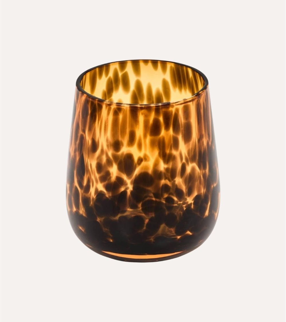 Vaso de Baño Portacepillos Animal Print de Vidrio Tintado