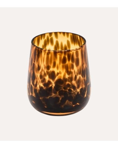 Vaso de Baño Portacepillos Animal Print de Vidrio Tintado