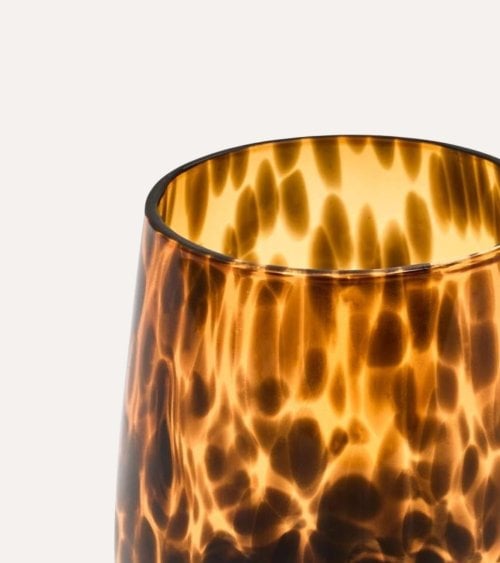 Vaso de Baño Portacepillos Animal Print de Vidrio Tintado