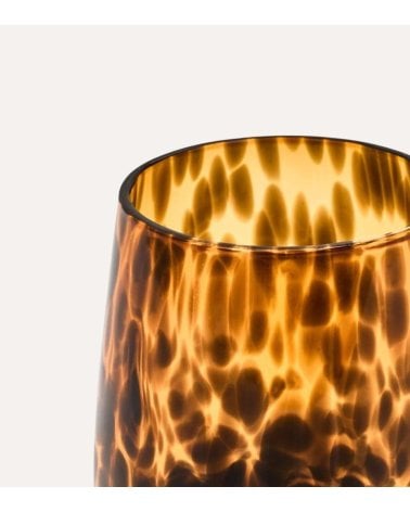 Vaso de Baño Portacepillos Animal Print de Vidrio Tintado