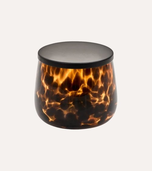 Tarro para Algodones Animal Print de Vidrio Tintado