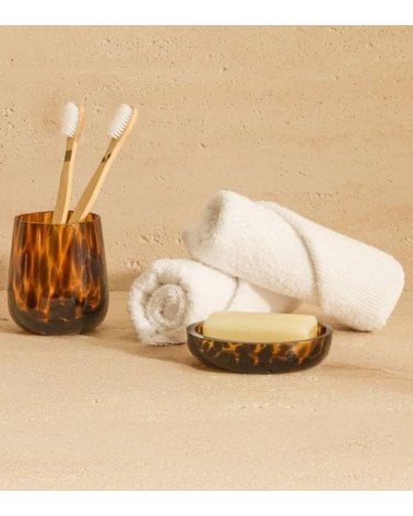 Jabonera Animal Print de Vidrio Tintado