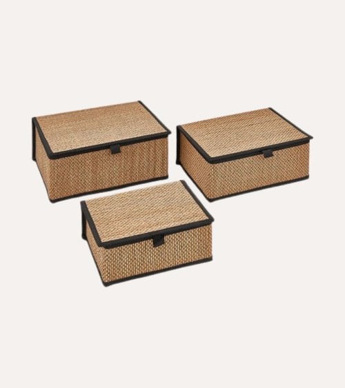 Caja Rectangular Stemy con Tapa de Bambú