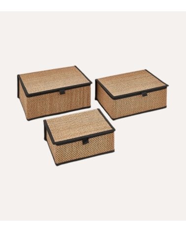 Caja Rectangular Stemy con Tapa de Bambú