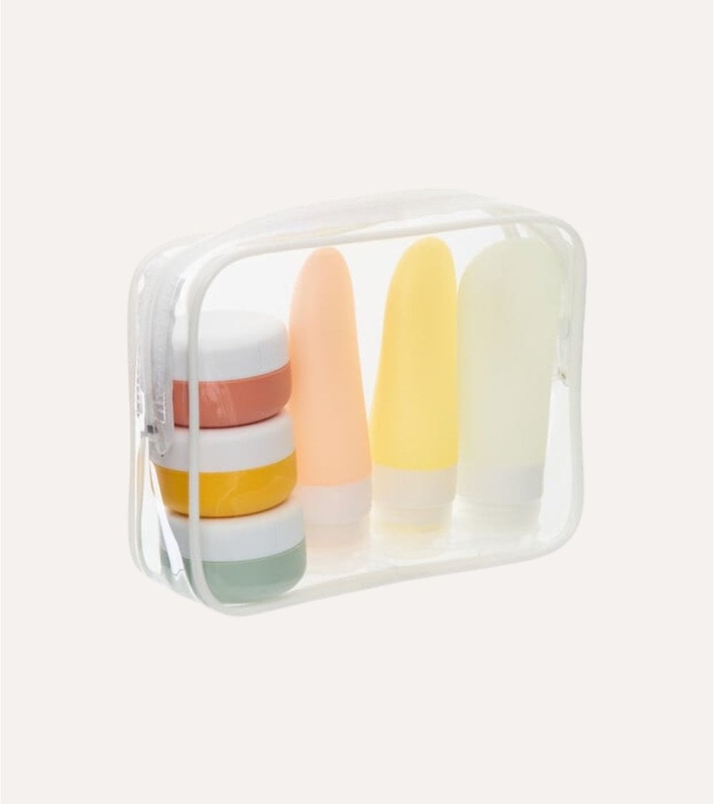 Neceser de Viaje Sunny con 6 Accesorios de Silicona