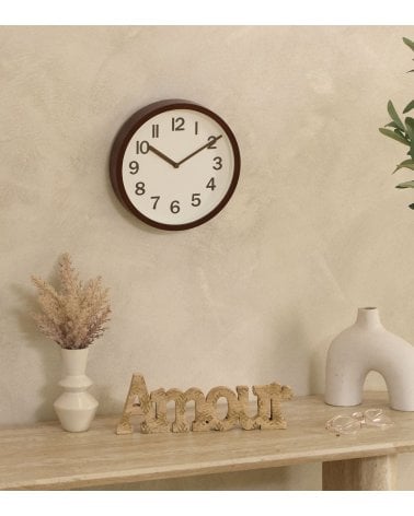 Reloj de Pared Loly Efecto Madera de Plástico