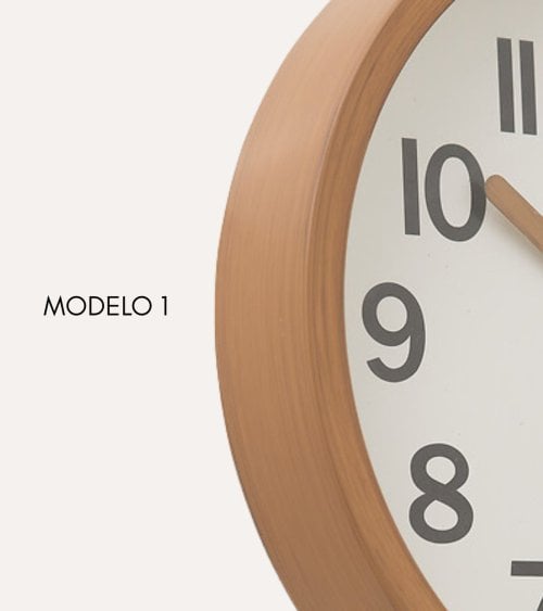 Reloj de Pared Loly Efecto Madera de Plástico