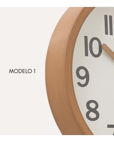 Reloj de Pared Loly Efecto Madera de Plástico