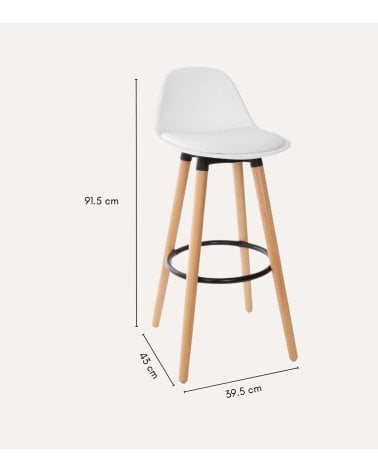 Taburete Alto Maxon de Plástico y Madera