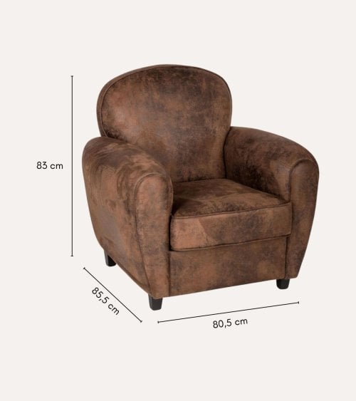 Sillón Stanis Efecto Cuero Vintage de Poliéster