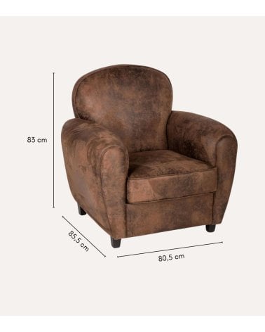 Sillón Stanis Efecto Cuero Vintage de Poliéster