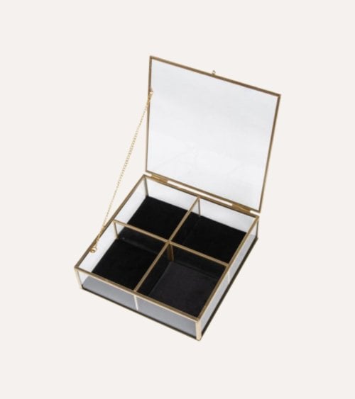 Joyero Victoria con 4 Compartimientos de Cristal