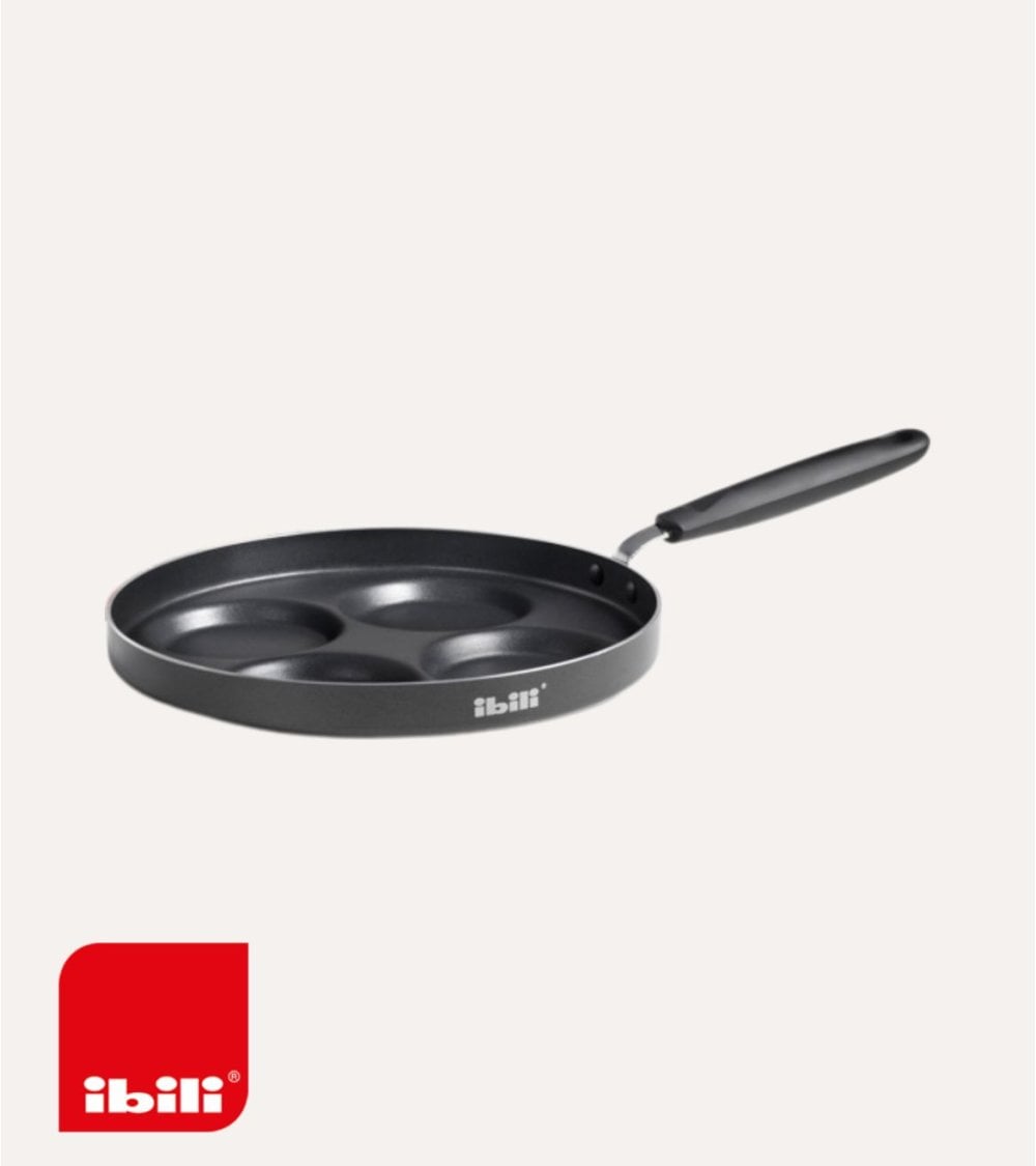 Sartén Crepera Indubasic con 4 Cavidades de Aluminio