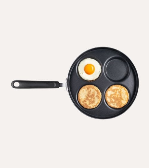 Sartén Crepera Indubasic con 4 Cavidades de Aluminio
