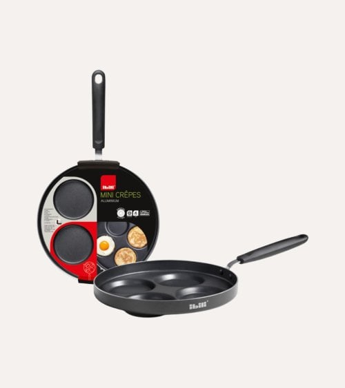 Sartén Crepera Indubasic con 4 Cavidades de Aluminio