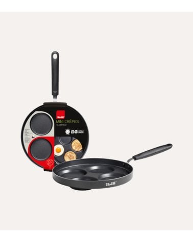 Sartén Crepera Indubasic con 4 Cavidades de Aluminio