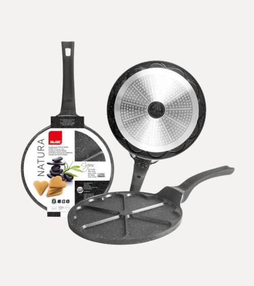 Sartén Crepera Natura Corazón con 6 Cavidades de Aluminio